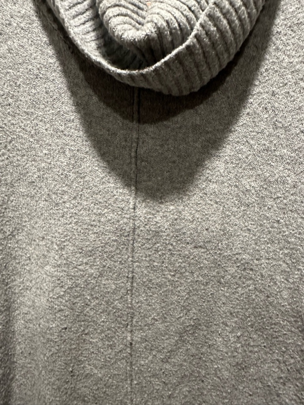 Kaisley Heather Gray Cowl Neck Center Seam High-Low Sweater - Picture 6 of 10